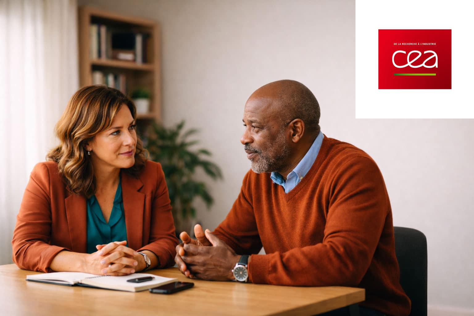 etude-cas-cea Deux personnes en entretien de codéveloppement professionnel